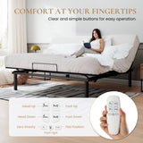 Electric Ergonomic Adjustable Bed Base King Size, Independent Head