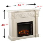 Calvert Electric Carved Floral Trim Fireplace