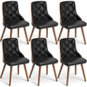 Dining Chairs Set of 6, Mid Century Modern PU Leather Kitchen Chairs