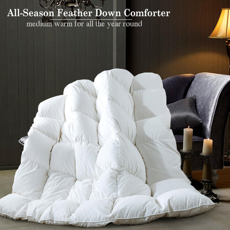 Feather Down Comforter Queen Duvet Insert, All Season