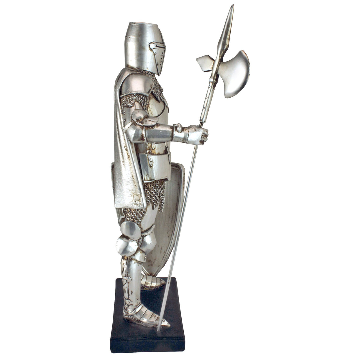 QS29041 Medieval Nuremberg Castle Gothic Knight Statue, Silver