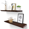 Floating Shelves Set of 2, Ash Wood Hanging Shelf with Invisible Brackets for Bathroom