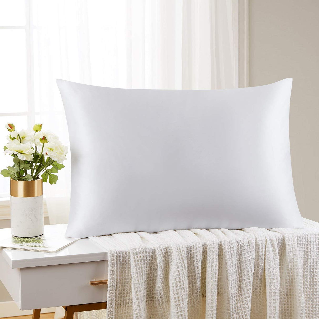 Pure Silk Pillowcase Queen Size - Perfect for Hair and Skin, Reducing Friction