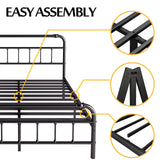 Queen Size Bed Frame with Headboard and Footboard, 18 Inches High, 3500 Pounds