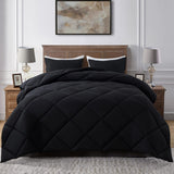 Black Queen Comforter Set with 2 Pillow Shams - 3 Pieces Bed Comforter Set