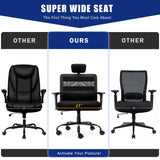 Big and Tall Office Chair 500lbs with Extra Wide Seat Full Back