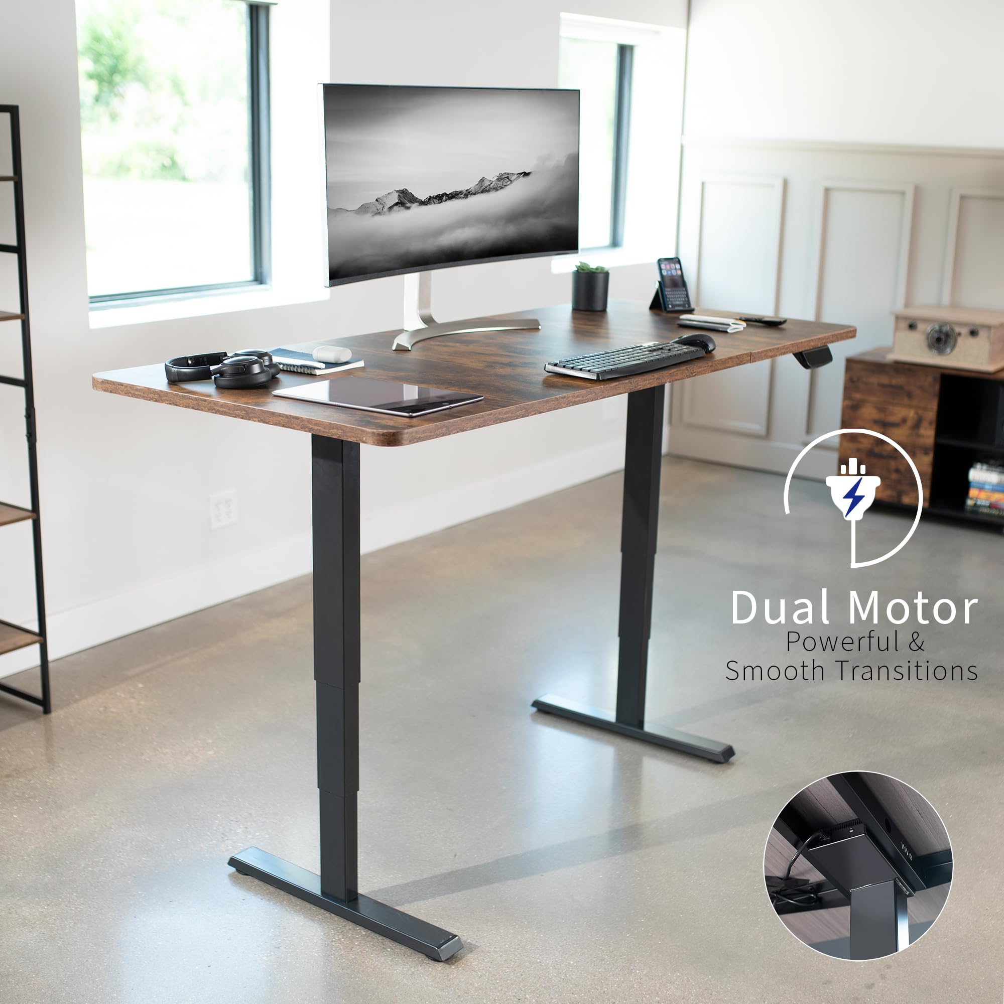 Electric Height Adjustable 71 x 30 inch Memory Stand Up Desk