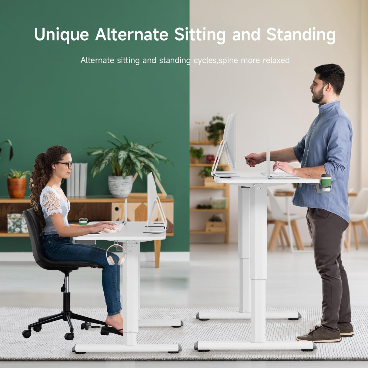 Electric Standing Desk, 63 x 30 Inch Adjustable