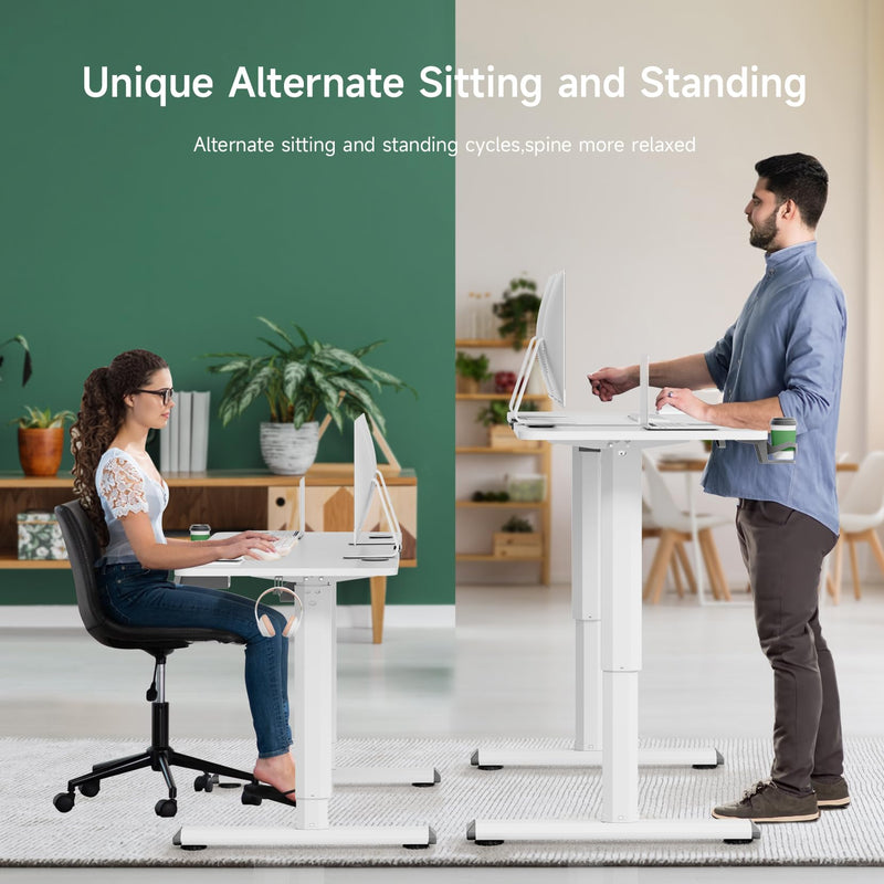 Electric Standing Desk, 63 x 30 Inch Adjustable Height Desk for Home Office
