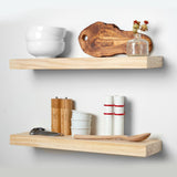 Rustic Farmhouse Floating Shelves, Bathroom Wooden Shelves for Wall Mounted