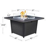 42 inch Propane Gas Fire Pit Table 50,000 BTU Firepit for Outside