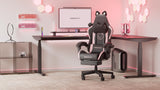 Gaming Chair Cute with Cat Ears and Massage Lumbar Support