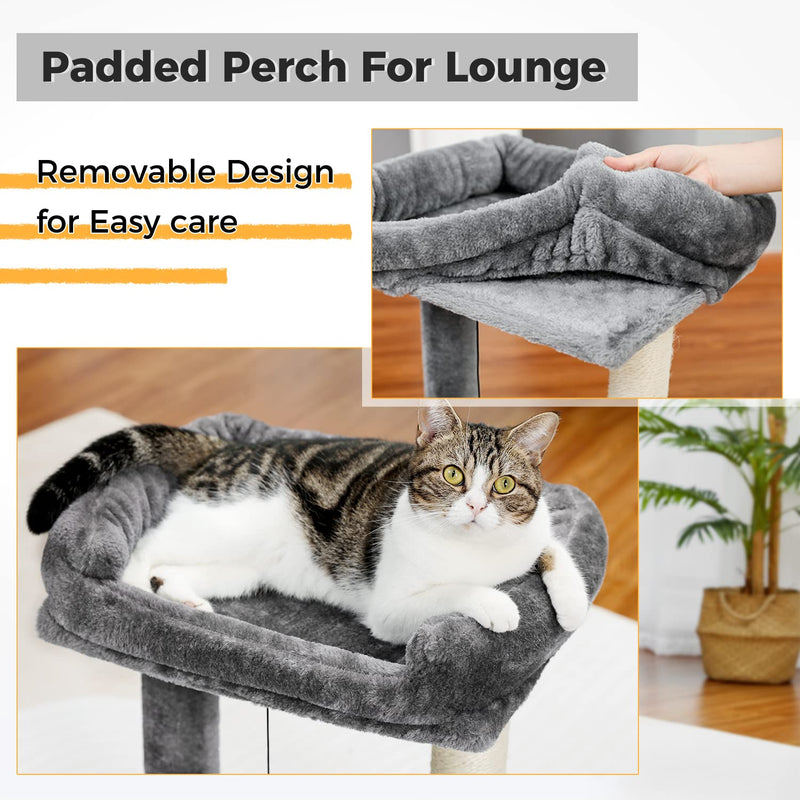 Cat Scratching Post Bed, Featuring with Soft Perch Sisal-Covered Scratch Posts