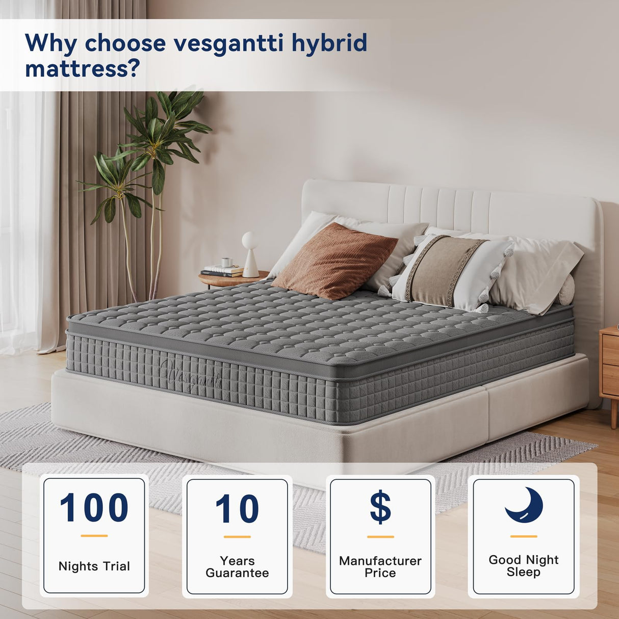 12 Inch Multilayer Hybrid Queen Mattress - Multiple Sizes