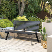 Outdoor Aluminum Garden Bench, Patio Porch Chair Furniture, Slatted Design