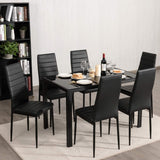 Black Polyvinyl Chloride Metal Dining Chair