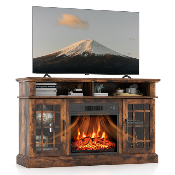 48 Inch Tv Stand with 18 Inch Electric Fireplace Heater