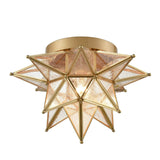 Brass Moravian Star Light Flush Mount Celing Lights