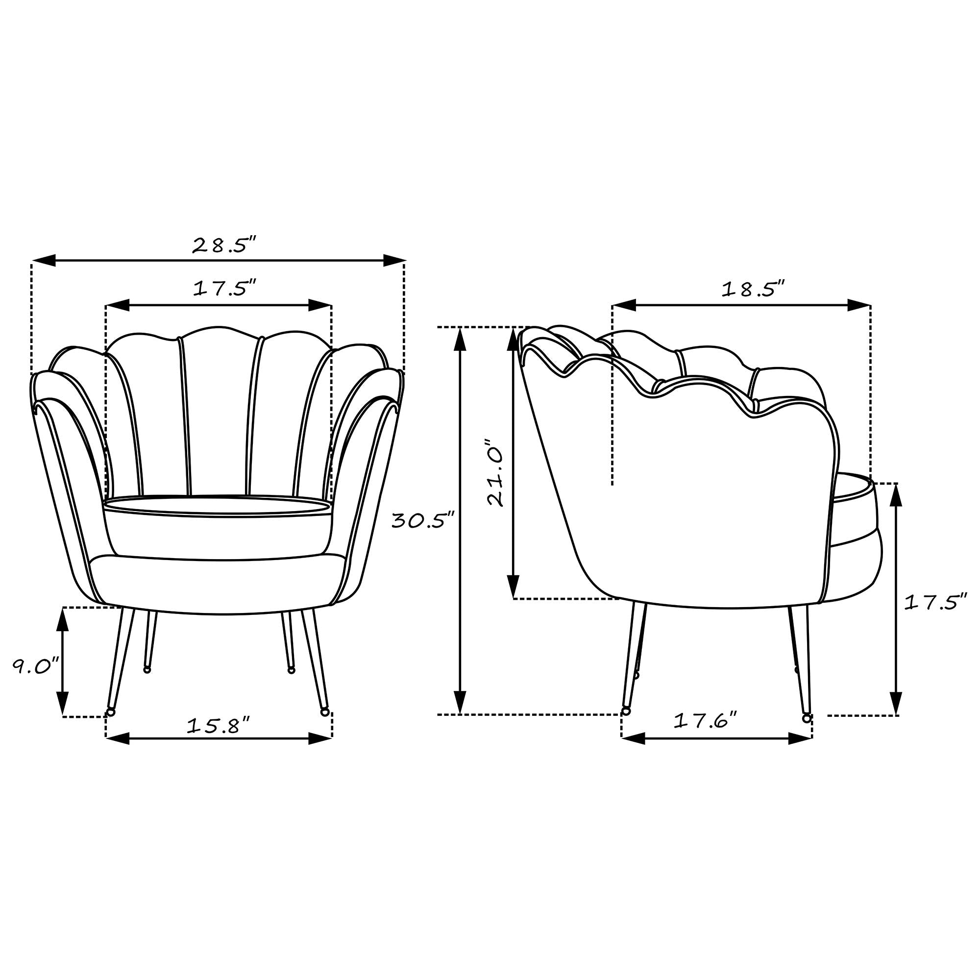 Pink Velvet Accent Chair for Living Room, Lounge Chair for Bedroom Chairs