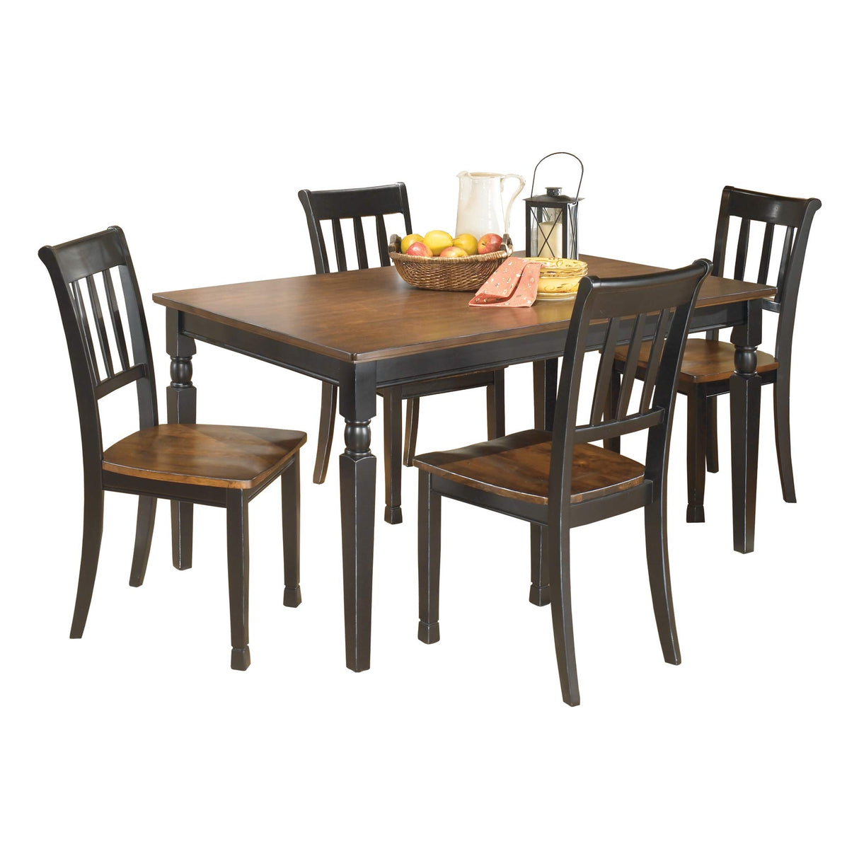 Owingsville Rustic Farmhouse Dining Room Table, Black & Brown