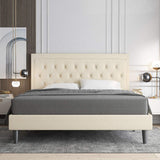 Queen Size Button Tufted Platform Bed Frame