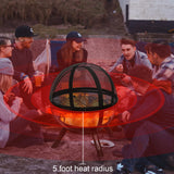 Ball of Fire Pit 35" Outdoor Ball with BBQ Globe Pit Large Round fire Pit,