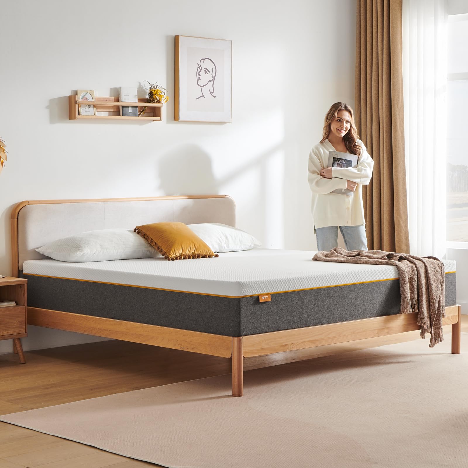 10" Inch Gel Memory Foam Queen Bed Mattress in a Box