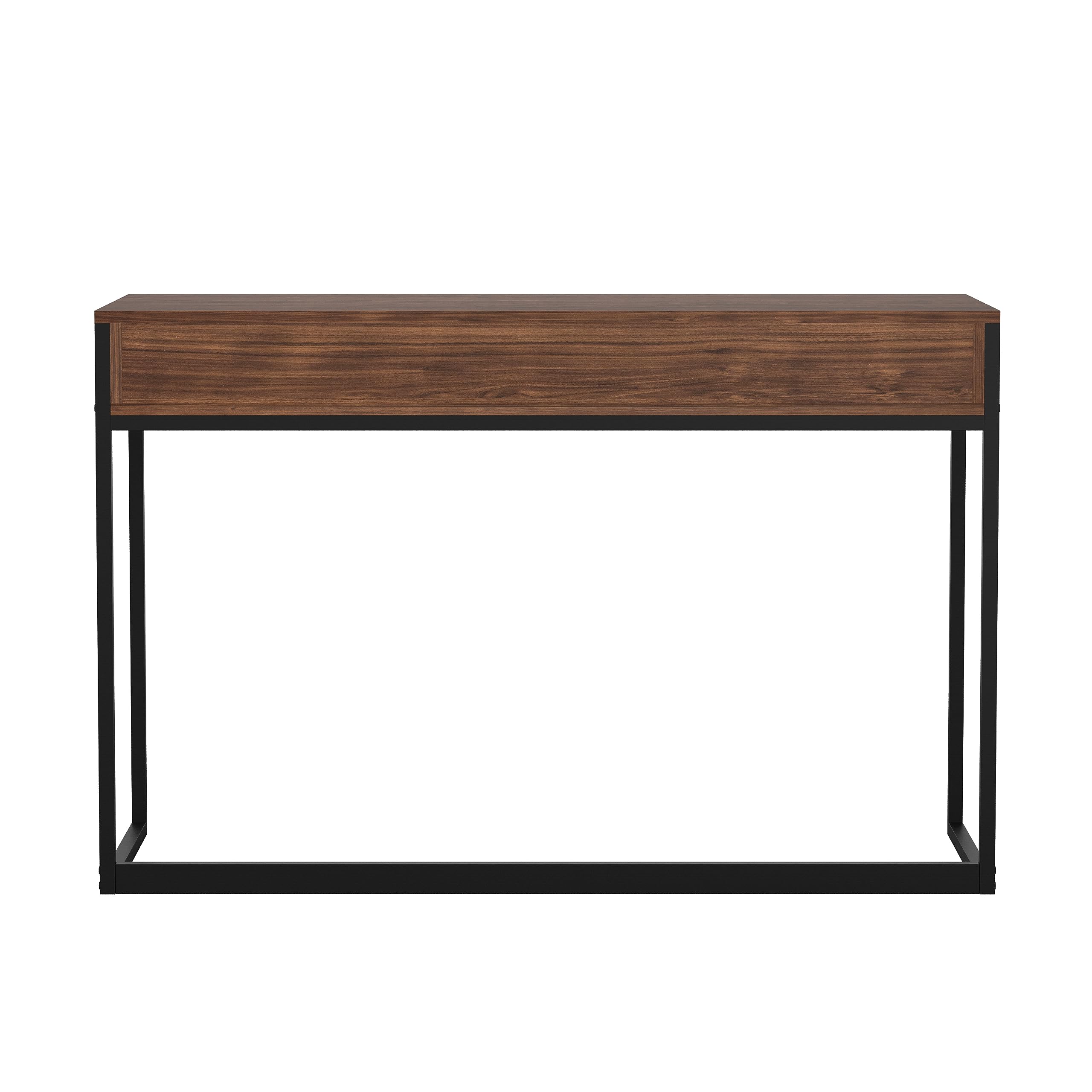 Ollie Home Office Desk with 3 Drawers in Walnut Wood Grain