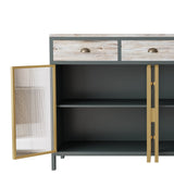 Home Furniture Series Modern Sideboard Storage with 4 Glass Doors