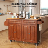 Kitchen Island on Wheels, Rolling Kitchen Island with Storage