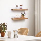 Floating Shelves Wall Mounted Set of 2 - Handcrafted European Pine Natural Rustic