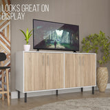 Wood Buffet Cabinet for Living Room, Wooden Storage Sideboard