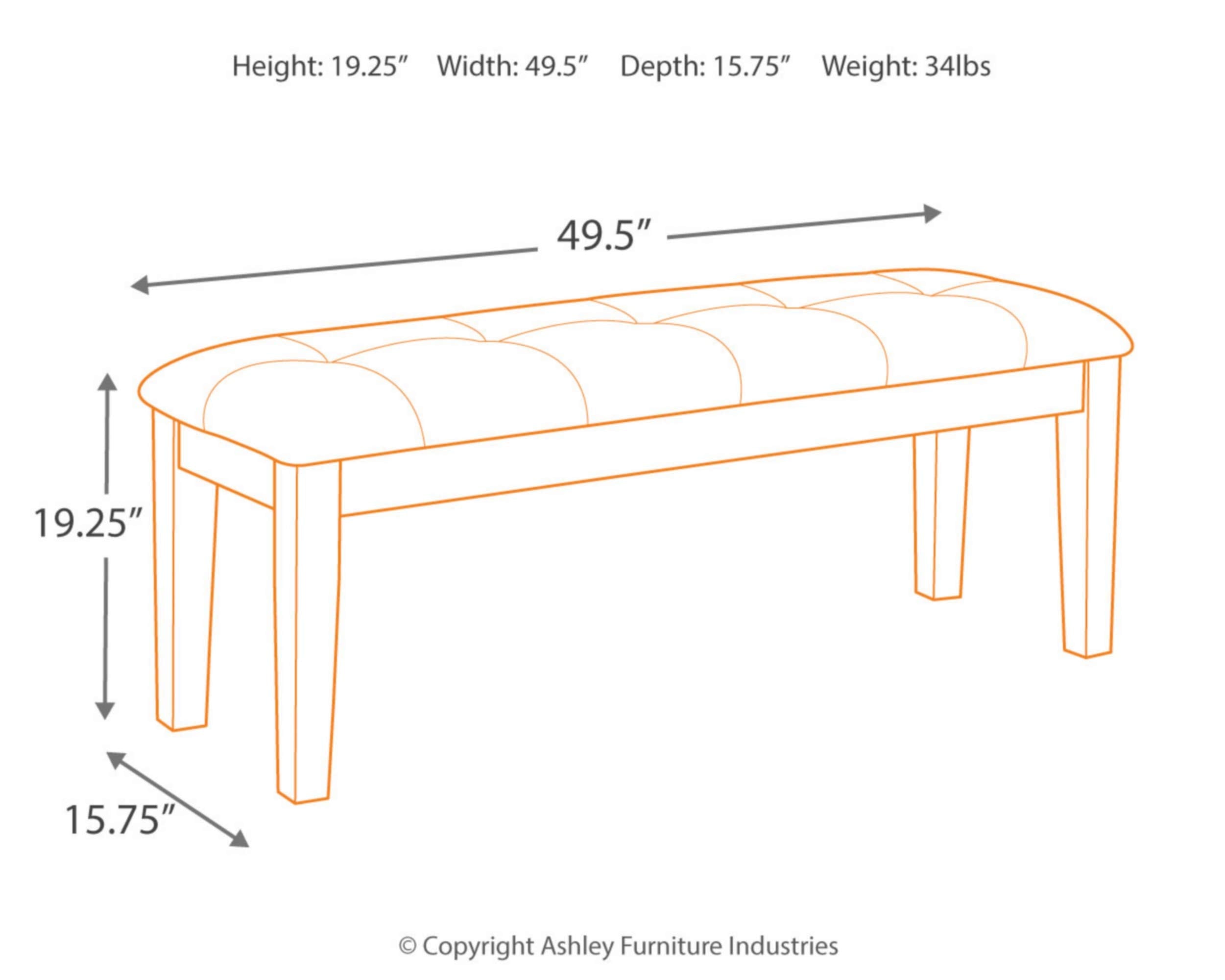 Haddigan Traditional Upholstered Dining Room Bench, Dark Brown