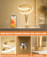 10 Light Modes Modern Spiral RGB Table Lamp