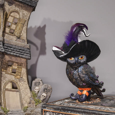 Owl Decor Halloween Decoration Indoor - Resin Black Owl Statues