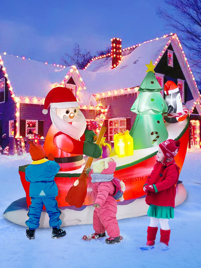 8 Ft Christmas Inflatables Outdoor Decorations  Santa Claus Outdoor Inflatable