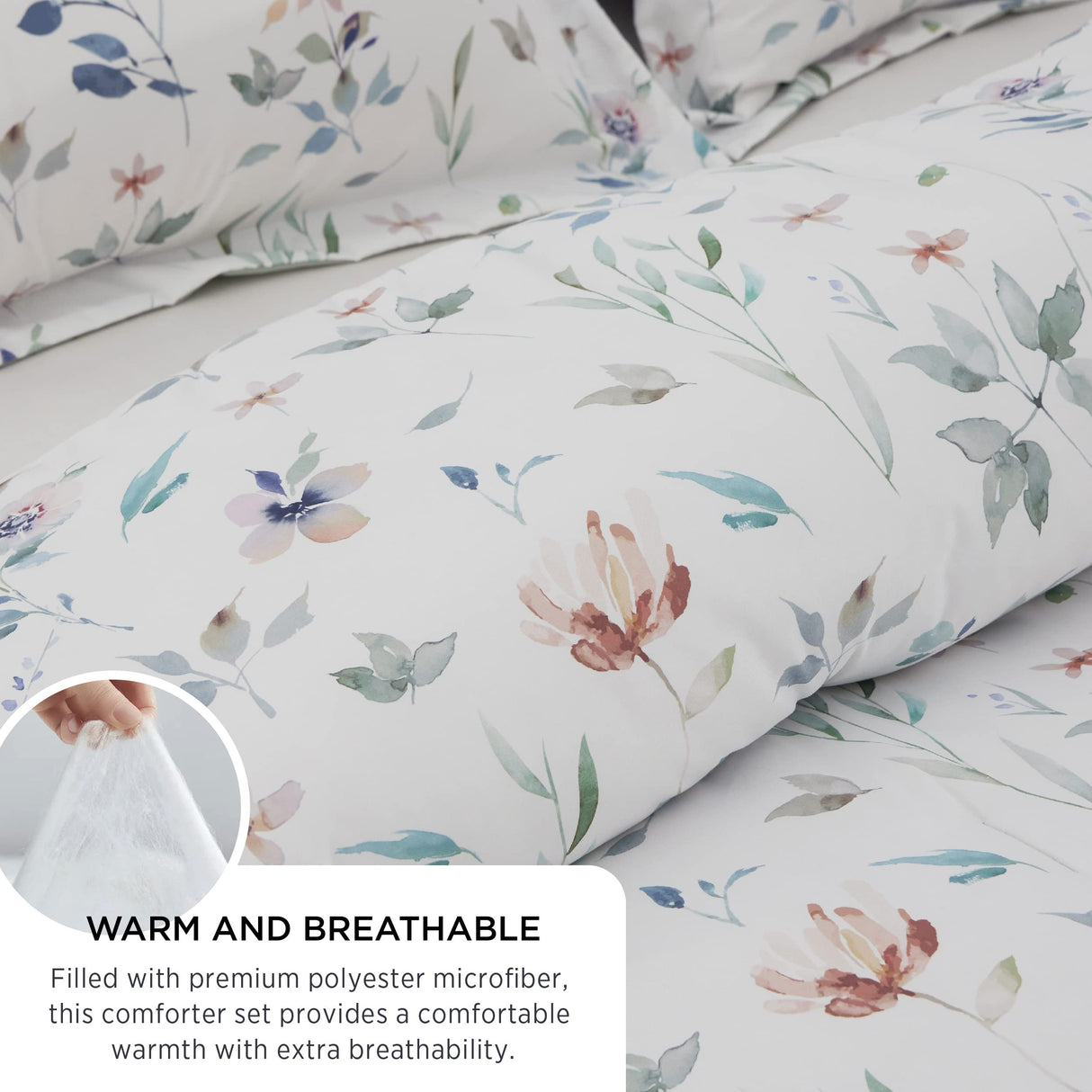 Floral Comforter Set - Queen Bedding Botanical Bed Comforter Queen Set