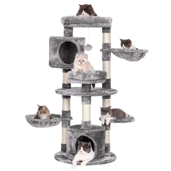 Cat Tree Round Cat Tower with Scratching Posts Cat Condo Pet Play House Cozy Basket