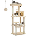 56.3'' Tall Cat Tree for Indoor Cats, Multi-Level Cat Tower with Super Large Hammock