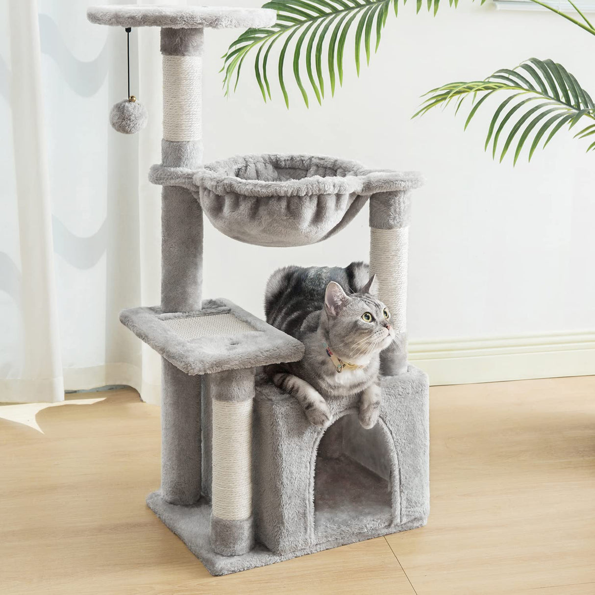 Cat Tree, Small Cat Condo Tower with Hammoc