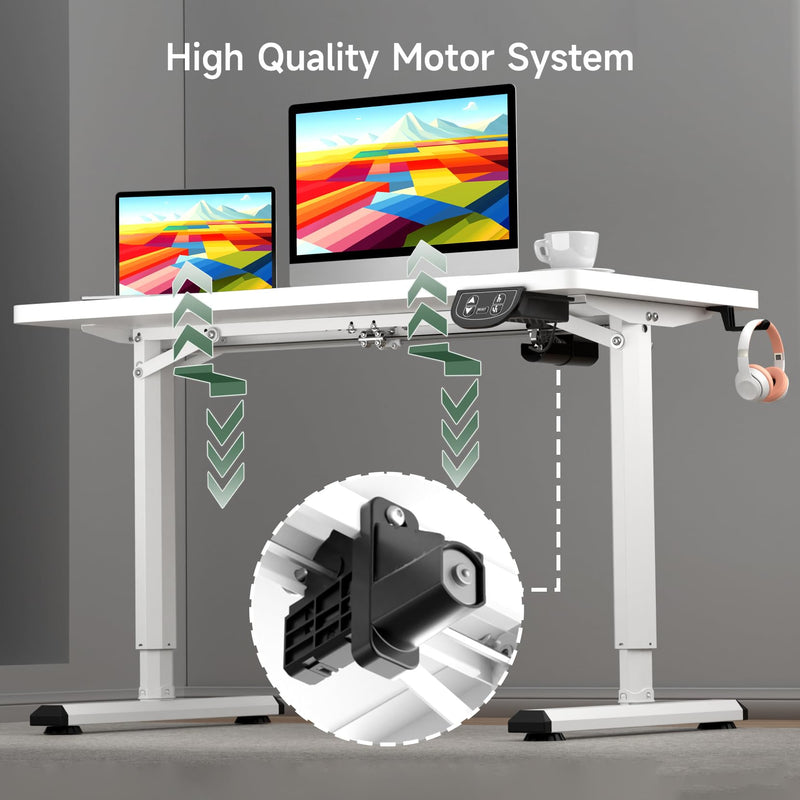 Electric Standing Desk, 63 x 30 Inch Adjustable Height Desk for Home Office