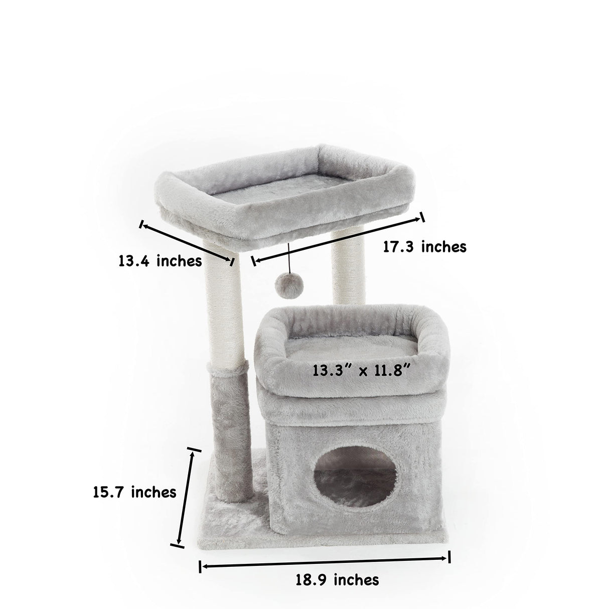 Cat Tree, Small Cat Tower with Dangling Ball