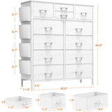 Chest of Drawers for Bedroom, PU Dresser Drawers with Side Pockets