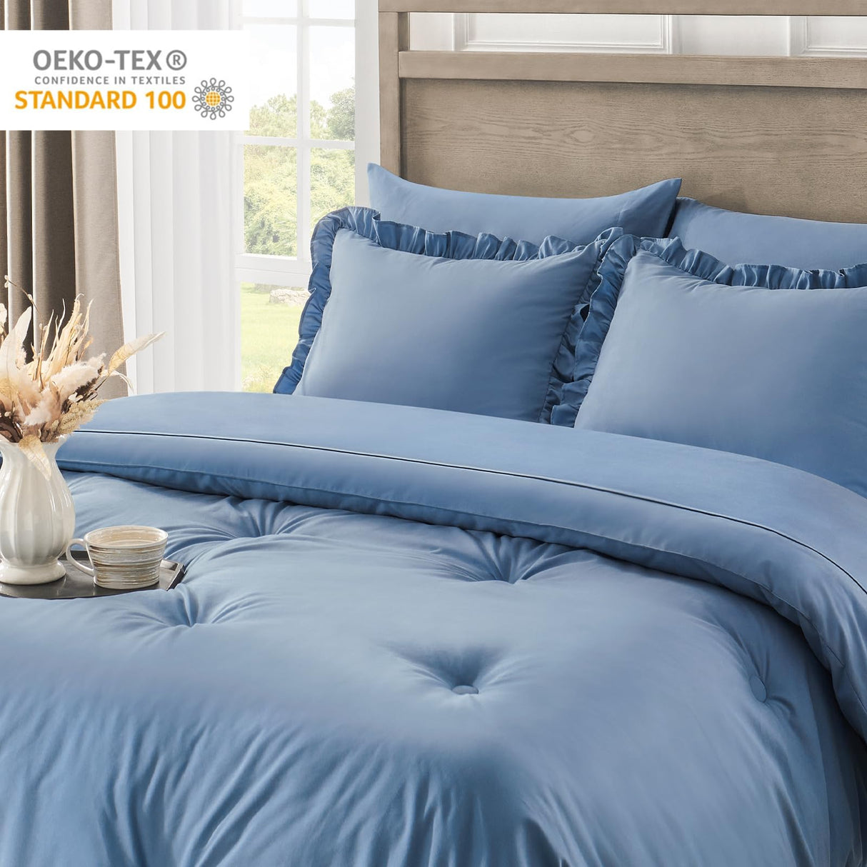 Queen Bed in a Comforter Set Queen, Ruffle Bedding Comforter Set