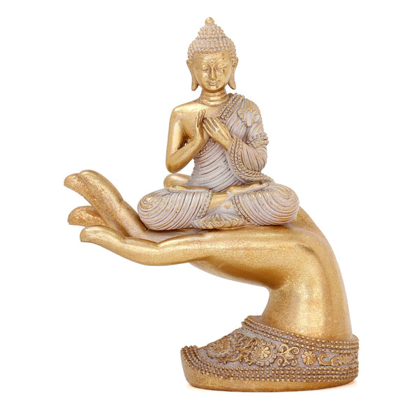 Buddha Statue for Home Decor Gold 8.7"- Buddha Statues for Zen Decor