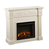 Calvert Electric Carved Floral Trim Fireplace