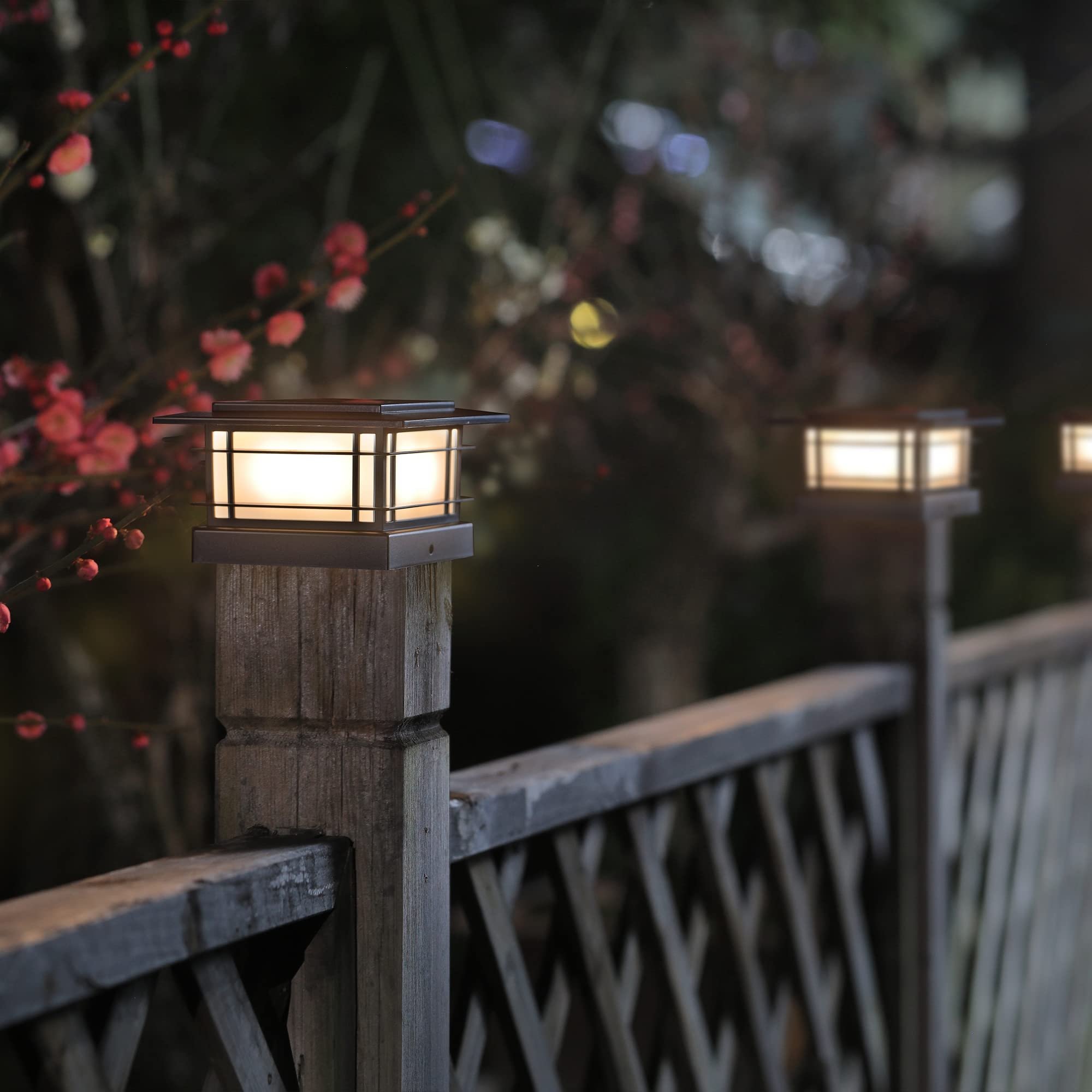 6 Pack Solar Post Lights Outdoor, Solar Powered for Fence Post