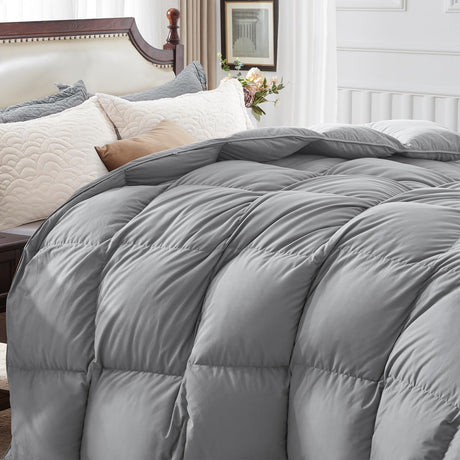 Luxurious Down Comforter King Size, Medium Weight Duvet Insert for All Season