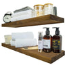 Wood Floating Shelves , Wide Rustic Wooden Wall Shelves for Bathroom Living Room