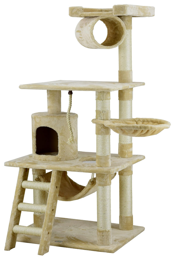 62" Classic Cat Tree Kitty Tower Kitten Condo Scratcher for Indoor Cats with Sisal Posts